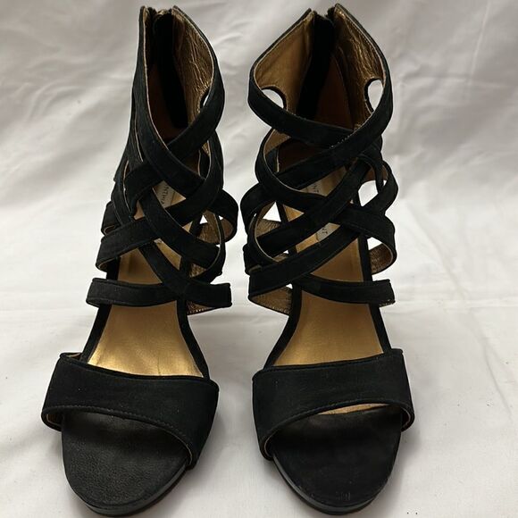 Cynthia Vincent women’s cross front suede heels size 8 - Picture 5 of 11